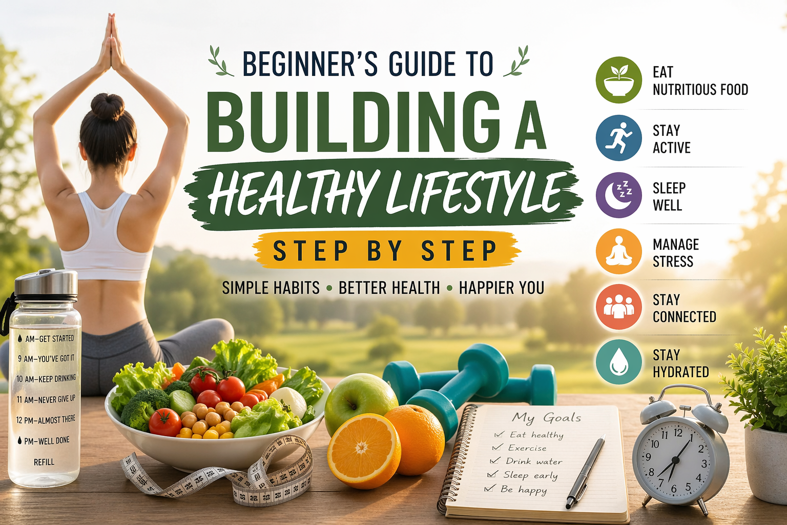 Beginner’s Guide to Building a Healthy Lifestyle Step by Step: 12 Simple Steps for Lasting Success